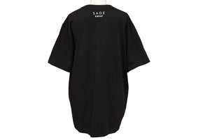 極美品 SACAI サカイ SADE シャーデプリント半袖Ｔシャツ トップス 21-0227S ブラック コットン サイズ4 中古 64816 