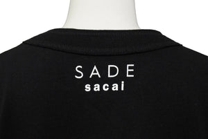 極美品 SACAI サカイ SADE シャーデプリント半袖Ｔシャツ トップス 21-0227S ブラック コットン サイズ4 中古 64816 