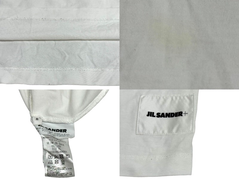 JIL SANDER - JIL SANDER＋ ジルサンダー トップス プラス ロゴ半袖Ｔシャツ クールネック オーバサイズ ロゴラベル 丸首 ホワイト XL KKPMZB0004中古 64821 JIL SANDER＋ ジルサンダー トップス プラス ロゴ半袖Tシャツ