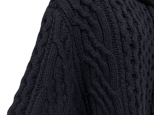 SACAI サカイ ローゲージ ニット モックネック タートルネック ハイネック セーター ネイビー ウールナイロン サイズM 19-02121M 良品 中古 64833 