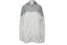Load image into Gallery viewer, sacai サカイ パーカー 20SS サイズ3 ドッキング シャツ グレー ホワイト コットン SCM-026 良品 中古 64838