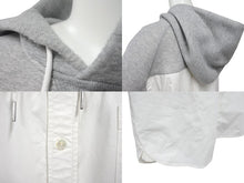 Load image into Gallery viewer, sacai サカイ パーカー 20SS サイズ3 ドッキング シャツ グレー ホワイト コットン SCM-026 良品 中古 64838