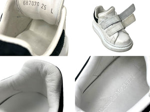 Alexander McQueen アレキサンダーマックイーン スニーカー マジックテープ キッズスニーカー サイズL ホワイト ブラック 良品 中古 64847