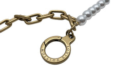 画像をギャラリービューアに読み込む, 新品同様 LouisVuitton ルイヴィトン ウォレットチェーン チェインベルトパールバッグチャーム M01689 グラスパール GP 中古 64860