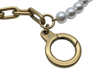 画像をギャラリービューアに読み込む, 新品同様 LouisVuitton ルイヴィトン ウォレットチェーン チェインベルトパールバッグチャーム M01689 グラスパール GP 中古 64860