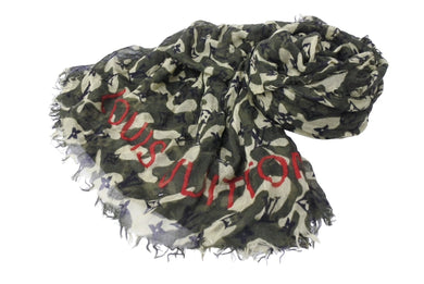 LouisVuitton ルイヴィトン 村上隆 エトール スカーフ ストール M74152 カシミヤ シルク モノグラモフラージュ 美品 中古 64871