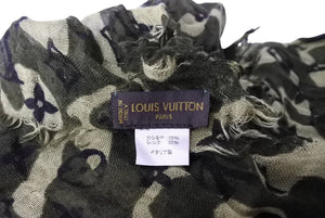 LouisVuitton ルイヴィトン 村上隆 エトール スカーフ ストール M74152 カシミヤ シルク モノグラモフラージュ 美品 中古 64871