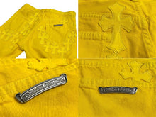 Load image into Gallery viewer, CHROMEHEARTS クロムハーツ LEVI&#39;S リーバイス クロスパッチ ウォッシュドデニムパンツ イエロー サイズ31 美品 中古 64872