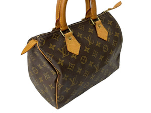 LOUIS VUITTON ルイヴィトン スピーディ25 ハンドバッグ M41528 モノグラムキャンバス ヌメ革 美品 中古 64873