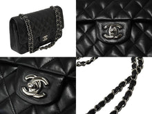 Load image into Gallery viewer, 極美品 CHANEL シャネル チェーンショルダーバッグ マトラッセ25 Wフラップラップ ブラックシルバー 11番台 中古 64874