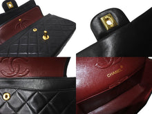 Load image into Gallery viewer, CHANEL シャネル チェーンショルダーバッグ Wフラップ マトラッセ 23cm ココマーク ラムスキン 1番台 ブラック ゴールド金具 美品 中古 64879