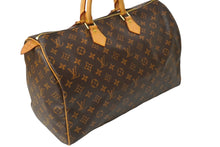 画像をギャラリービューアに読み込む, 極美品 LOUIS VUITTON ルイ ヴィトン ハンドバッグ スピーディー40 PVCコーティング モノグラム ブラウン ゴールド金具 M41522 中古 64885