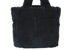 PRADA プラダ テリー ミニトート 2way ハンドバッグ レタリングロゴ 1BG447 ブラック ホワイト シルバー金具 良品 中古 64888 