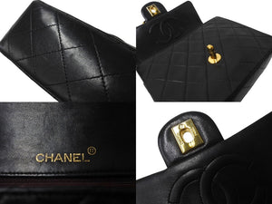 CHANEL シャネル ヴィンテージ ミニマトラッセチェーンショルダーバッグ19cm 1番台 ブラック ゴールド金具 美品 中古 64899