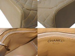 CHANEL シャネル 復刻トートバッグ マトラッセ ココマーク 6番台 A01804 キャビアスキン ベージュ ゴールド金具 美品 中古 64890