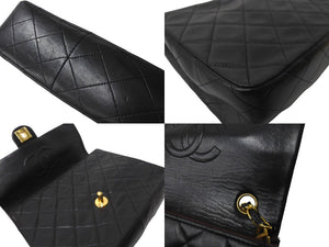 CHANEL シャネル ミニマトラッセ20 チェーンショルダーバッグ 1番台 ラムスキン ブラック ゴールド金具 美品 中古 64891