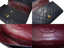 Load image into Gallery viewer, CHANEL シャネル マトラッセ Wフラップチェーンショルダーバッグ 1番台 ラムスキン 25cm ネイビー ゴールド金具 中古 64892