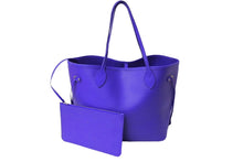 画像をギャラリービューアに読み込む, 極美品 LOUIS VUITTON ルイヴィトン トートバッグ ネヴァーフルMM ポーチ付 M40883 フィグ パープル シルバー金具 中古 64893