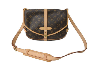 極美品 LOUIS VUITTON ルイヴィトン ソミュール30 ショルダーバッグ ブラウン モノグラム ロゴ 斜めがけ M42256 中古 64895