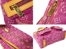 画像をギャラリービューアに読み込む, 極美品 LOUIS VUITTON ルイヴィトン バギーPM モノグラムデニム ショルダーバッグ M95212 デニム レザー ピンク 中古 64896