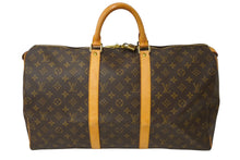 Load image into Gallery viewer, LOUISVUITTON ルイヴィトン キーポル50 ボストンバッグ M41426 PVCコーティングキャンバス ブラウン 美品 中古 64897