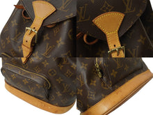 画像をギャラリービューアに読み込む, LOUIS VUITTON ルイヴィトン モノグラム モンスリMM バックパック M51136 ブラウン リュック 美品 中古 64898