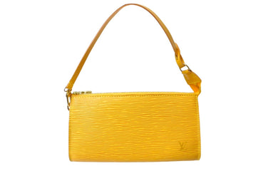 極美品 LouisVuitton ルイヴィトン エピ ポシェット アクセソワール アクセサリーポーチ ハンドバッグ M52959 イエロー 中古 64899