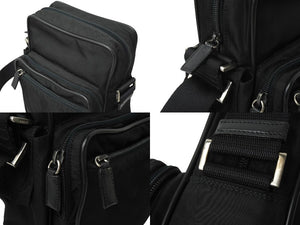 PRADA プラダ ミニメッセンジャーショルダーバッグ トライアングルロゴ ナイロン シルバー ブラック金具 美品 中古 64902 
