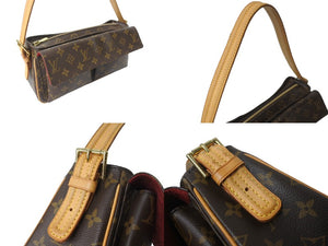 極美品 LOUIS VUITTON ルイ ヴィトン ハンドバッグ モノグラム ヴィバシテMM PVCコーティング M51164 ブラウン ゴールド金具 中古 64908