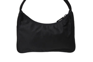 極美品 PRADA プラダ ハンドバッグ ホーボーショルダーバッグ ミニバックMV515 三角プレート ナイロン ブラック 中古 64912 