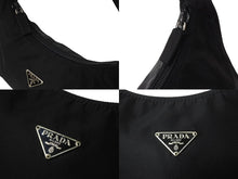 画像をギャラリービューアに読み込む, 極美品 PRADA プラダ ハンドバッグ ホーボーショルダーバッグ ミニバックMV515 三角プレート ナイロン ブラック 中古 64912 