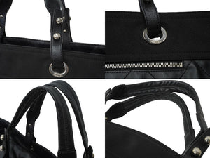 CHANEL シャネル トートバッグTGM パリビアリッツ 11番台 コーティングキャンバス レザー ブラック シルバー金具 美品 中古 64915