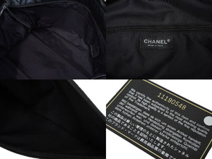 CHANEL シャネル トートバッグTGM パリビアリッツ 11番台 コーティングキャンバス レザー ブラック シルバー金具 美品 中古 64915