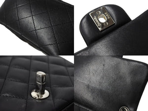 CHANEL シャネル ミニマトラッセ17 ショルダーバッグ ココマーク 23番台 ラムスキン ブラック シルバー金具 美品 中古 64917