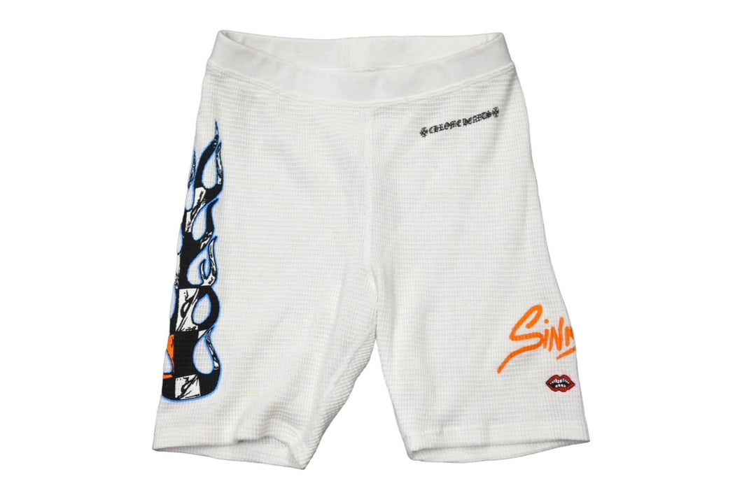 CHROME HEARTS Matty Boy クロムハーツ マティボーイ ショートパンツ サイズXS サーマル プリント ホワイト コットン 良品 中古 64926