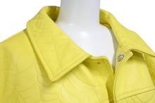 画像をギャラリービューアに読み込む, 極美品 Sp5der スパイダー デボスウェブ レザージャケット 24SS サイズ3 イエロー Young Thug 革 エンボス加工 中古 64933