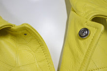 画像をギャラリービューアに読み込む, 極美品 Sp5der スパイダー デボスウェブ レザージャケット 24SS サイズ3 イエロー Young Thug 革 エンボス加工 中古 64933