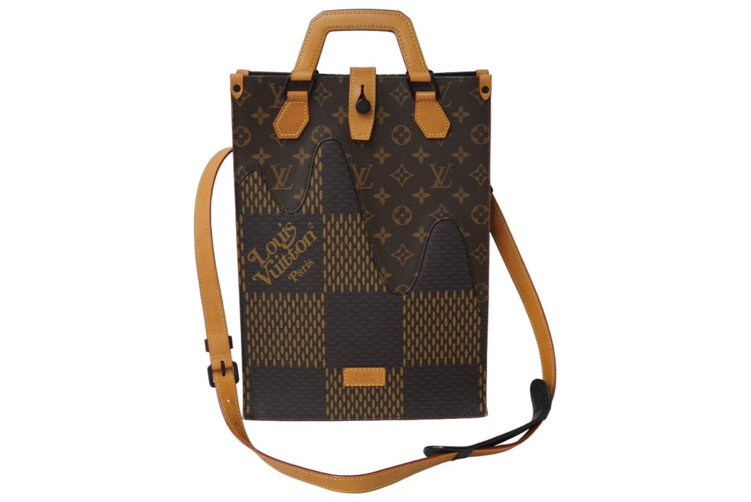 LOUIS VUITTON ルイヴィトン トートバッグ ジャイアント NIGO ダミエ モノグラムキャンバス ブラウン N40355 美品 中古 64937