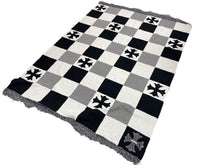 Load image into Gallery viewer, 新品未使用 ChromeHearts クロムハーツ チェッカードカシミアブランケット 2812-304-0011 カシミヤ ウール ブラック ブラック 64968