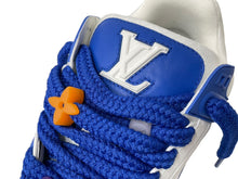画像をギャラリービューアに読み込む, 極美品 LOUISVUITTON ルイヴィトン LVトレイナー マキシ ライン ローカットスニーカー VL 0263 ブルー ホワイト サイズ8 中古 64969