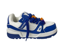 画像をギャラリービューアに読み込む, 極美品 LOUISVUITTON ルイヴィトン LVトレイナー マキシ ライン ローカットスニーカー VL 0263 ブルー ホワイト サイズ8 中古 64969