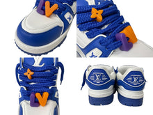 画像をギャラリービューアに読み込む, 極美品 LOUISVUITTON ルイヴィトン LVトレイナー マキシ ライン ローカットスニーカー VL 0263 ブルー ホワイト サイズ8 中古 64969