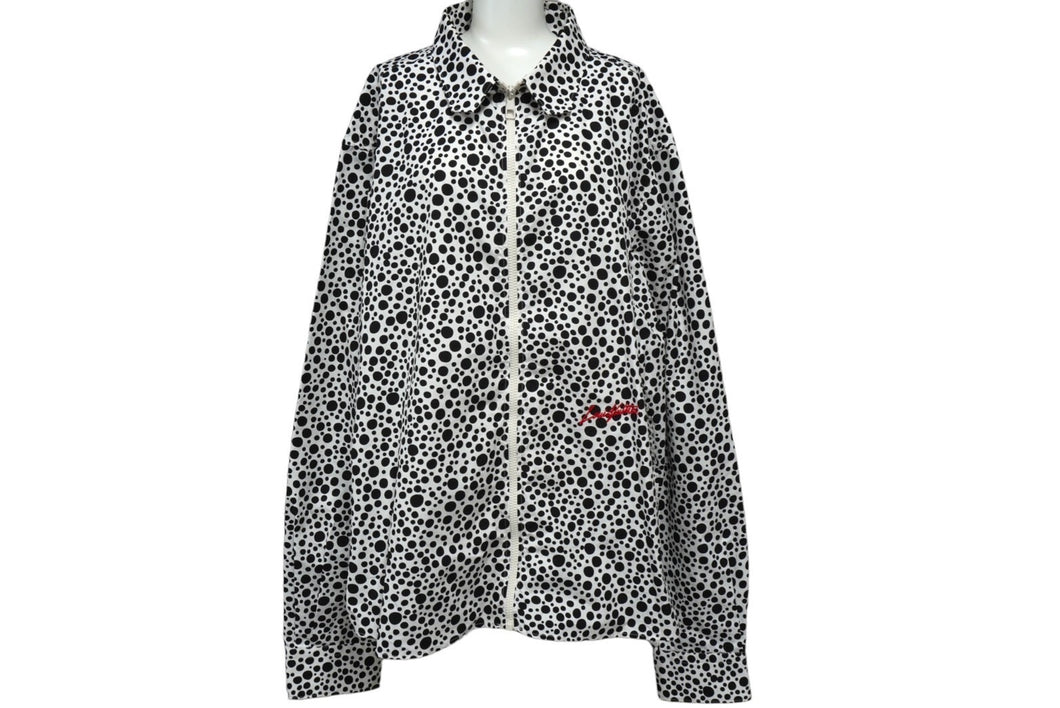 LOUISVUITTON ルイヴィトン 草間彌生 インフィニティドット ジップドシャツ 23SS VCCM07 ブラック ホワイト 5L 美品 中古 64975