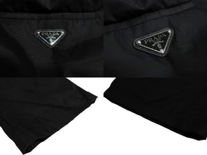 極美品 PRADA プラダ ナイロン パンツ トライアングルロゴ SPH239 S222 1WQ8 ポリアミド ブラック サイズL 中古 64977 
