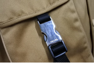 極美品 PRADA プラダ ZIAW 21AW ダブルポケットシャツ トライアングルロゴ SC548S2121UPX ICタグ コットン ベージュ XXL 中古 64978 