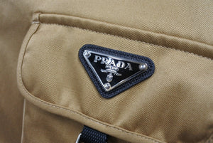 極美品 PRADA プラダ ZIAW 21AW ダブルポケットシャツ トライアングルロゴ SC548S2121UPX ICタグ コットン ベージュ XXL 中古 64978 