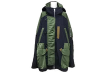 画像をギャラリービューアに読み込む, SACAI サカイ ダウンジャケット ミリタリージャケット ナイロン ファスナーボタン カイ ネイビー カーキ19-02068M サイズ1 美品 中古 64980 