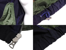 画像をギャラリービューアに読み込む, SACAI サカイ ダウンジャケット ミリタリージャケット ナイロン ファスナーボタン カイ ネイビー カーキ19-02068M サイズ1 美品 中古 64980 