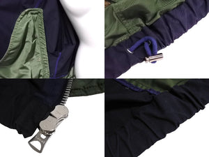 SACAI サカイ ダウンジャケット ミリタリージャケット ナイロン ファスナーボタン カイ ネイビー カーキ19-02068M サイズ1 美品 中古 64980 