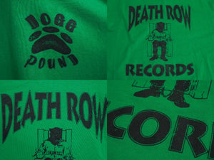 DEATHROW RECORDS デスロウ レコード ドッグパウンド 半袖Ｔシャツ トップス クールネック グリーン ブラック 美品 中古 64981